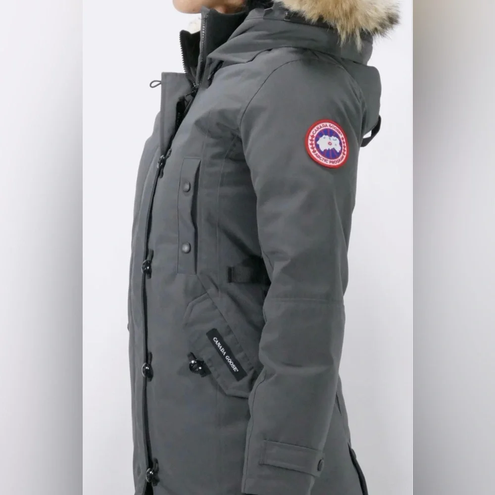 Women's Gray Parka with Fur Trim - Picture 5 of 16
